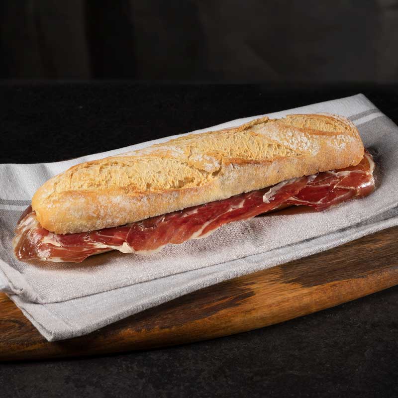 Iberian ham sandwich with cebo ham