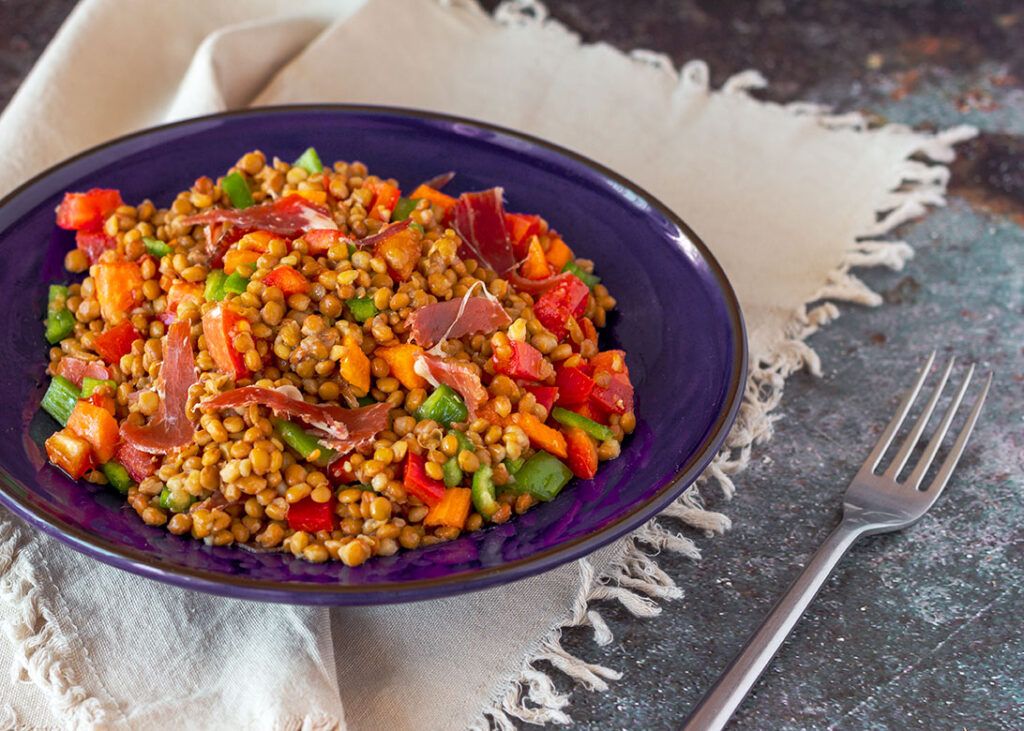 Salade de lentilles au jambon