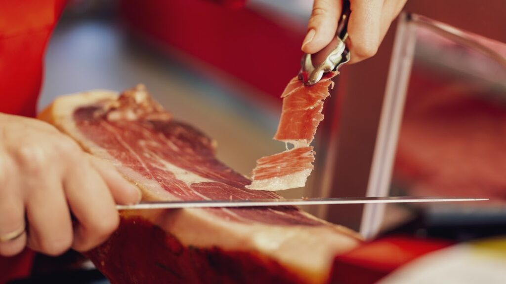 Slicing Serrano Ham